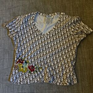 vintage dior top with flower detail